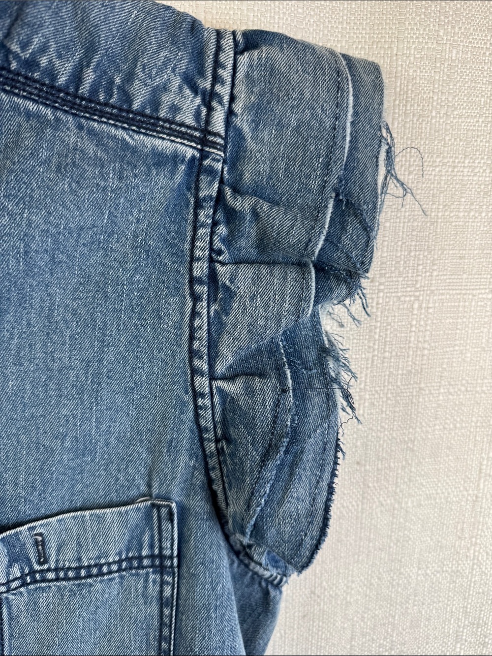 Pilcro Anthropologie Ruffle Sleeve Denim Button Down Shirt Small - Picture 5 of 10